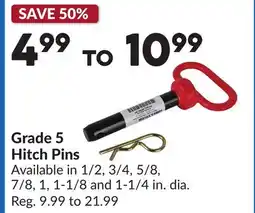 Princess Auto Grade 5 Hitch Pins offer