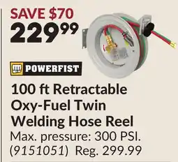 Princess Auto 100 ft Retractable Oxy-Fuel Twin Welding Hose Reel offer