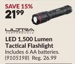Princess Auto LED 1,500 Lumen Tactical Flashlight offer