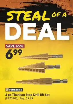 Princess Auto POWERFIST 3 pc Titanium Step Drill Bit Set offer