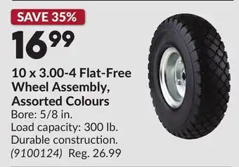 Princess Auto 10 x 3.00-4 Flat-Free Wheel Assembly, Assorted Colours offer