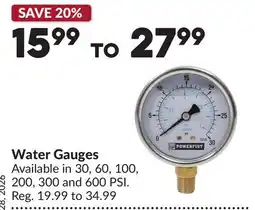 Princess Auto Water Gauges offer
