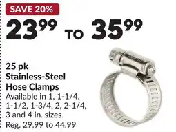 Princess Auto 25 pk Stainless-Steel Hose Clamps offer
