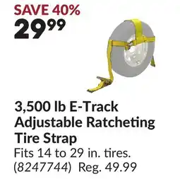 Princess Auto 3,500 lb E-Track Adjustable Ratcheting Tire Strap offer