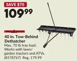 Princess Auto 40 in. Tow-Behind Dethatcher offer