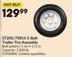 Princess Auto ST205/75R15 5-Bolt Trailer Tire Assembly offer