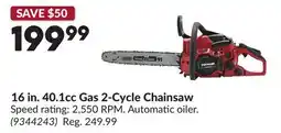 Princess Auto 16 in. 40.1cc Gas 2-Cycle Chainsaw offer