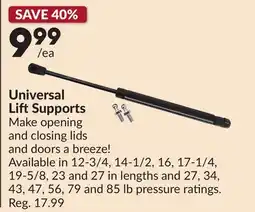 Princess Auto Universal Lift Supports offer