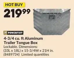 Princess Auto 4-3/4 cu. ft Aluminum Trailer Tongue Box offer