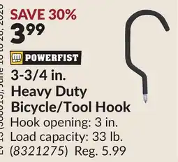 Princess Auto 3-3/4 in. Heavy Duty Bicycle/Tool Hook offer