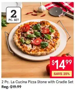 Kitchen Stuff Plus 2 Pc. La Cucina Pizza Stone with Cradle Set offer