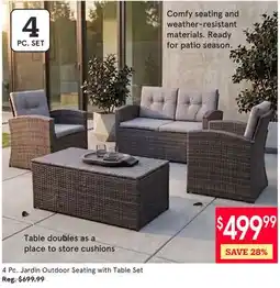 Kitchen Stuff Plus 4 Pc. Jardin Outdoor Seating with Table Set offer