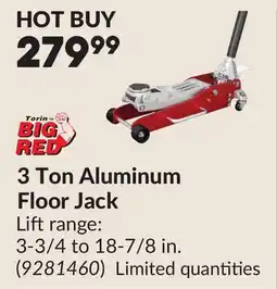 Princess Auto Torin BIG RED 3 Ton Aluminum Floor Jack offer