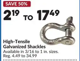 Princess Auto High-Tensile Galvanized Shackles offer