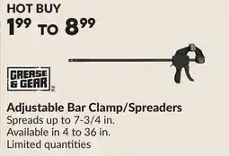 Princess Auto Adjustable Bar Clamp/spreaders offer
