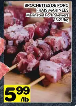 Supermarché PA BROCHETTES DE PORC FRAIS MARINÉES | Marinated Pork Skewers offer