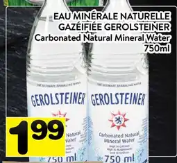 Supermarché PA EAU MINÉRALE NATURELLE GAZÉIFIÉE GEROLSTEINER | Carbonated Natural Mineral Water offer