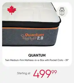 Meubles RD QUANTUM Twin Medium-Firm Mattress-in-a-Box with Pocket Coils - 39 offer