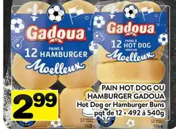 Supermarché PA PAIN HOT DOG OU HAMBURGER GADOUA | Hot Dog or Hamburger Buns offer