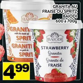 Supermarché PA GRANITA AU FRAISE OU SPRITZ BAIODI offer