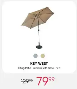 Meubles RD KEY WEST Tilting Patio Umbrella with Base - 9 ft offer