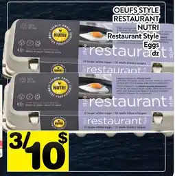 Supermarché PA OEUFS STYLE RESTAURANT NUTRI | Restaurant Style Eggs offer
