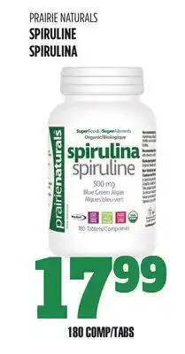 Marches Tau SPIRULINE PRAIRIE NATURALS offer