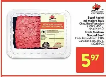 Walmart Boeuf haché Mi-Maigre Frais offer