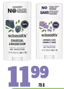 Marches Tau SCHMIDT'S DEODORANT AU CHARBON ET MAGNESIUM offer