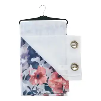 Giant Tiger Printed Sheer Coral and Lilac Curtain - 84in. offer