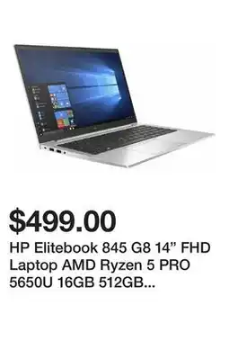 Newegg HP Elitebook 845 G8 14 FHD Laptop AMD Ryzen 5 PRO 5650U 16GB 512GB W11P offer