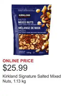Costco Kirkland Signature Salted Mixed Nuts offer