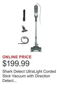 Costco Shark Detect UltraLight Corded Stick Vacuum with Direction Detect and Self-Cleaning Brushroll offer