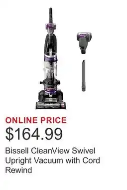 Costco Bissell CleanView Swivel Upright Vacuum with Cord Rewind offer