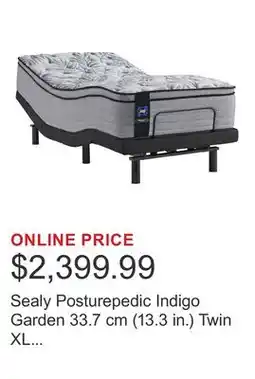 Costco Sealy Posturepedic Indigo Garden 33.7 cm (13.3 in.) Twin XL Mattress with Adjustable Base offer