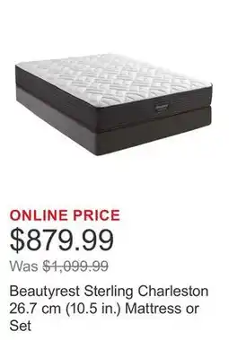 Costco Beautyrest Sterling Charleston 26.7 cm (10.5 in.) Mattress or Set offer