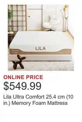 Costco Lila Ultra Comfort 25.4 cm (10 in.) Memory Foam Mattress offer
