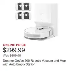 Costco Dreame GoVac 200 Robotic Vacuum and Mop with Auto Empty Station offer