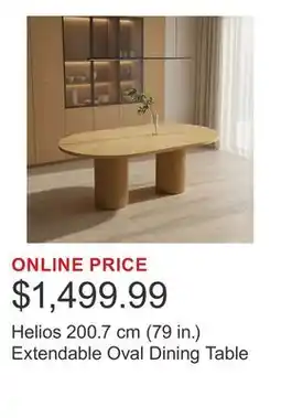 Costco Helios 200.7 cm (79 in.) Extendable Oval Dining Table offer