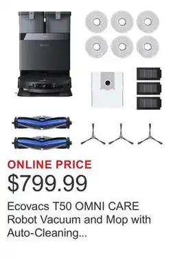 Costco Ecovacs T50 OMNI CARE Robot Vacuum and Mop with Auto-Cleaning Station Bundle with Added Member Value offer
