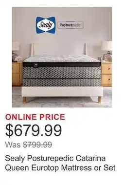 Costco Sealy Posturepedic Catarina Queen Eurotop Mattress or Set offer