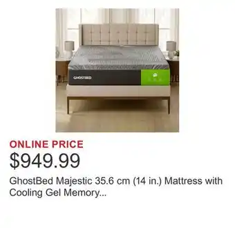 Costco GhostBed Majestic 35.6 cm (14 in.) Mattress with Cooling Gel Memory Foam offer