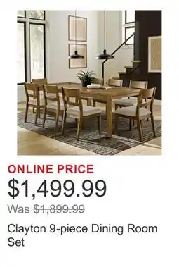 Costco Clayton 9-piece Dining Room Set offer