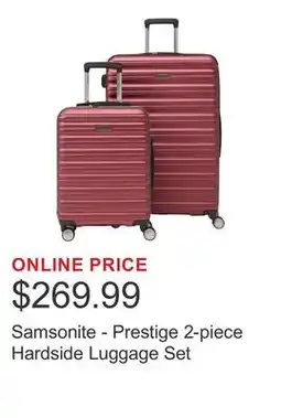 Costco Samsonite - Prestige 2-piece Hardside Luggage Set offer