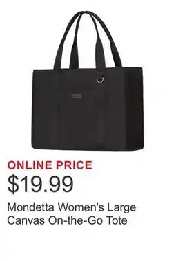 Costco Mondetta Women's Large Canvas On-the-Go Tote offer