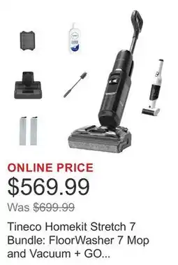 Costco Tineco Homekit Stretch 7 Bundle: FloorWasher 7 Mop and Vacuum + GO Mini Pet Handheld Vacuum offer