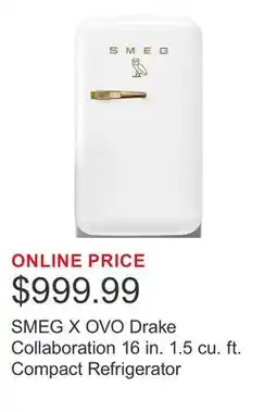 Costco SMEG X OVO Drake Collaboration 16 in. 1.5 cu. ft. Compact Refrigerator offer