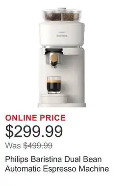 Costco Philips Baristina Dual Bean Automatic Espresso Machine offer