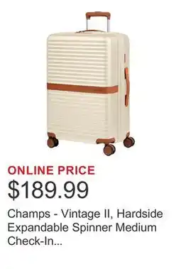 Costco Champs - Vintage II, Hardside Expandable Spinner Medium Check-In Luggage offer