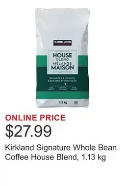 Costco Kirkland Signature Whole Bean Coffee House Blend offer